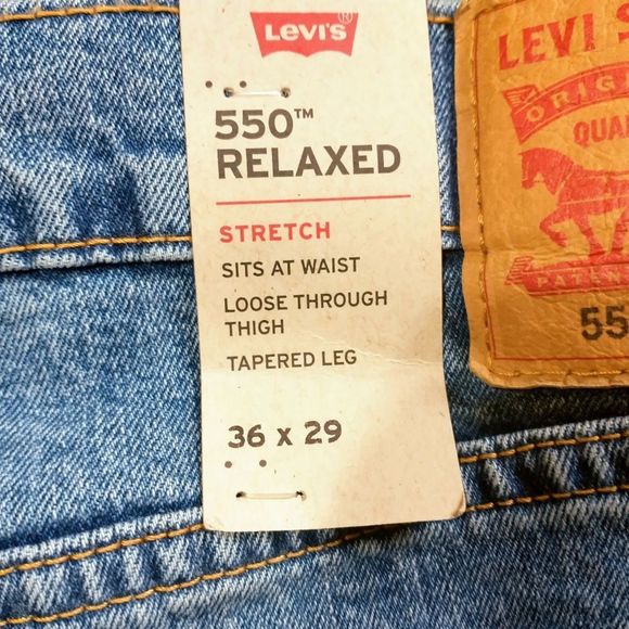 Copy Levi  Men's 550 Relaxed Fit Tapered Legs Medium Wash Jeans (36x29) NWT - Picture 3 of 14